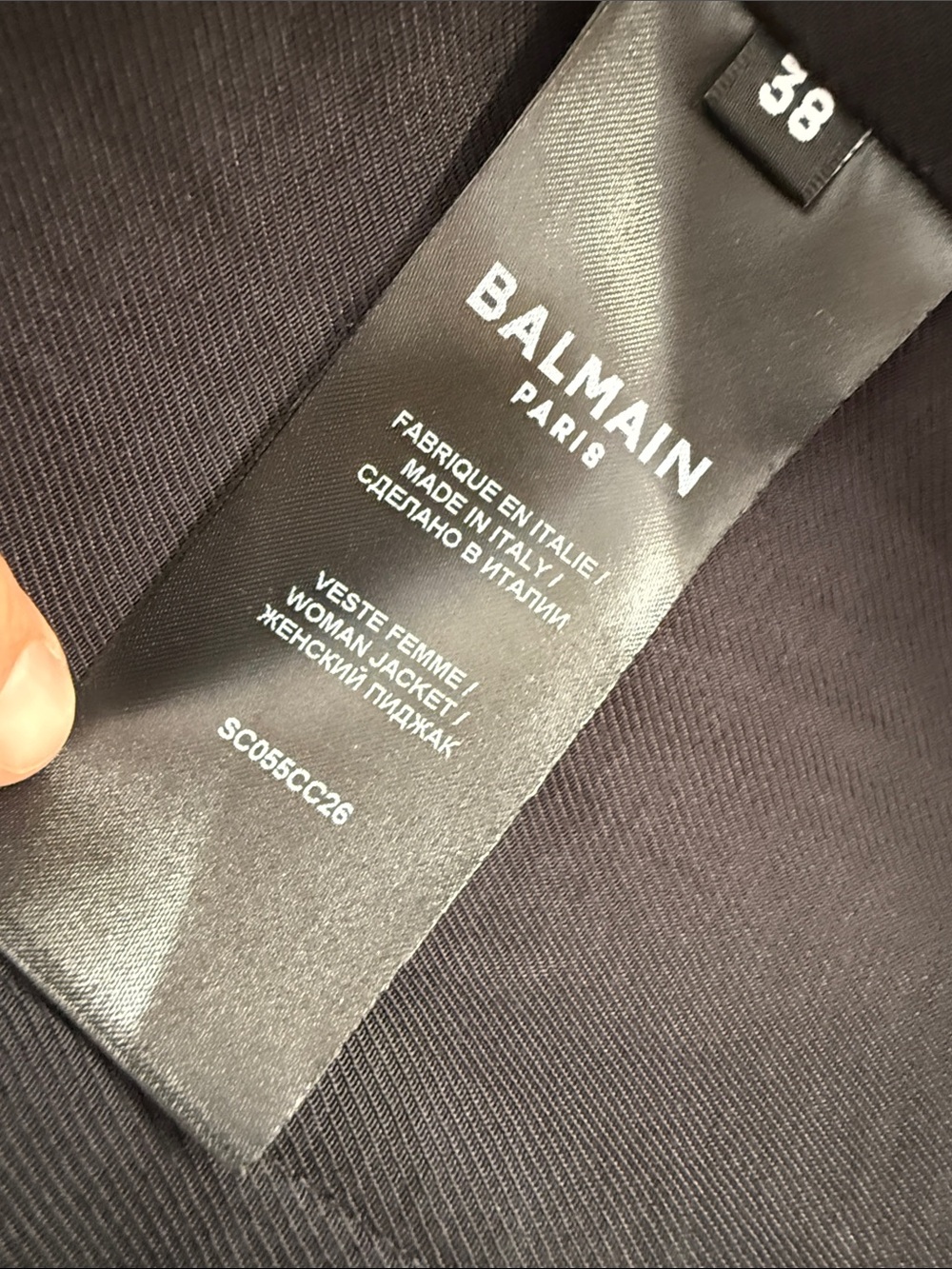 Balmain Black Velvet Cropped Double-Breasted Blazer with Gold Buttons Size 38 - Picture 2 of 5